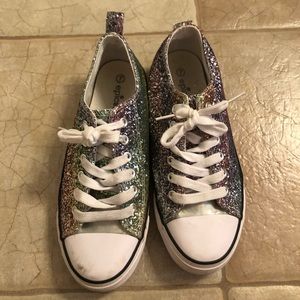 Glittery tennis shoes